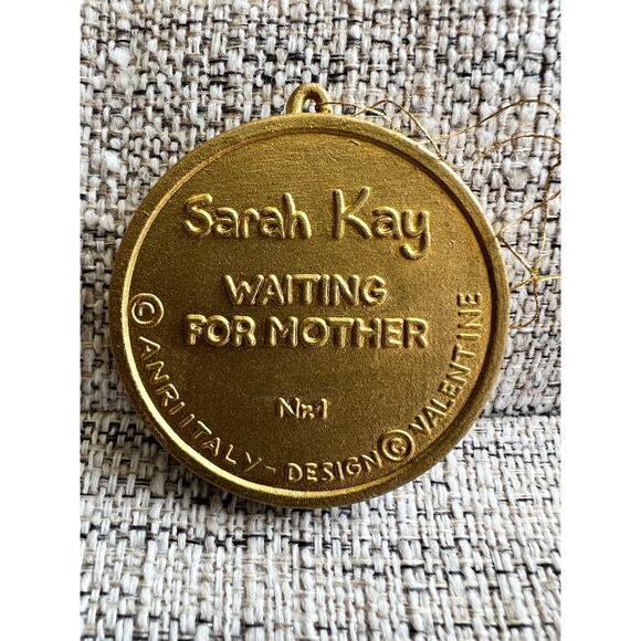 Vintage Anri Italy Sarah Kay Ornaments Girl with Kitten Waiting for Mother - Picture 2 of 3